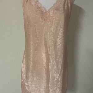 Pink Lace Chemise with Spaghetti Straps